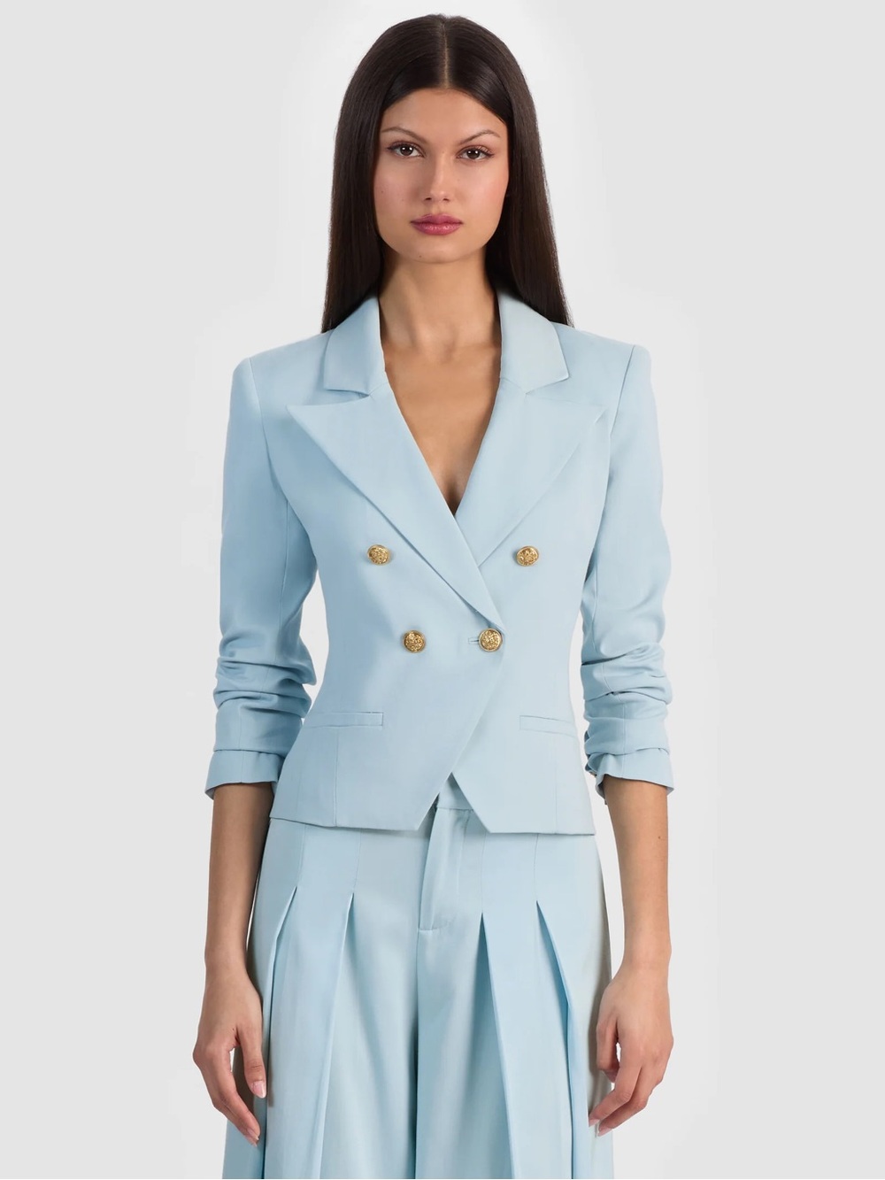 Alice and olivia
FINAL SALE
SABLE DOUBLE BREASTED CROPPED